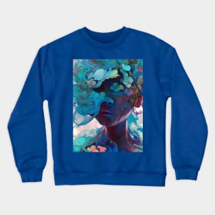 Fantastical Manga Flower Girl Crewneck Sweatshirt